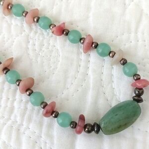 Jade Choker Necklace Natural Green Stone